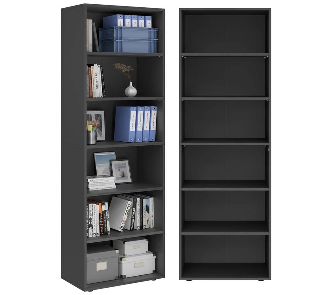 Bellamio Regal Apol Bücherregal Schwarz 6 Fächer - Bild 2