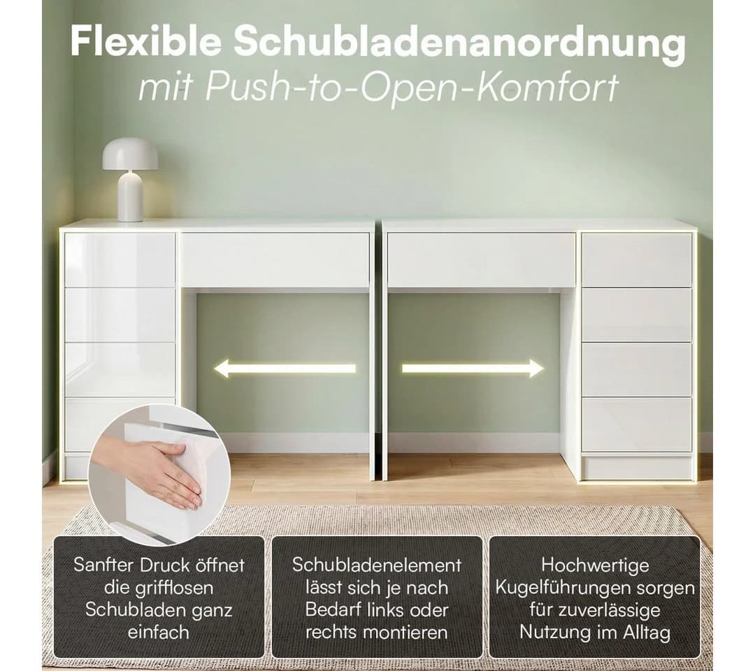 Bellamio Schreibtisch Livny mit 5 Schubladen und Wolkenstuhl - Bild 3