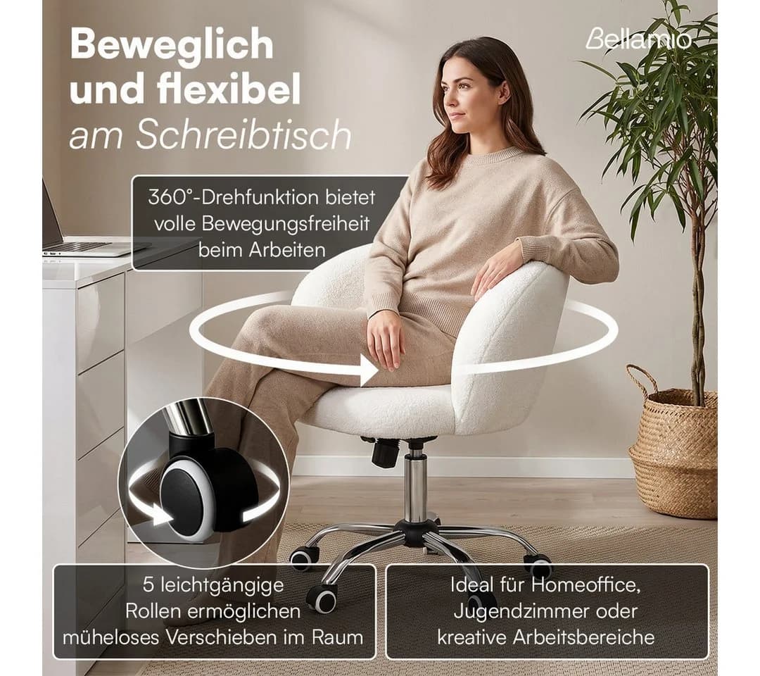 Bellamio Schreibtisch Livny mit 5 Schubladen und Wolkenstuhl - Bild 4