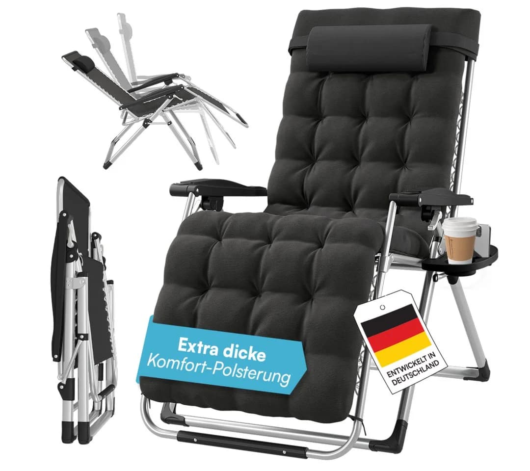 STEELSØN Lysira Zero-Gravity Gartenliege Schwarz/Silber - Bild 2