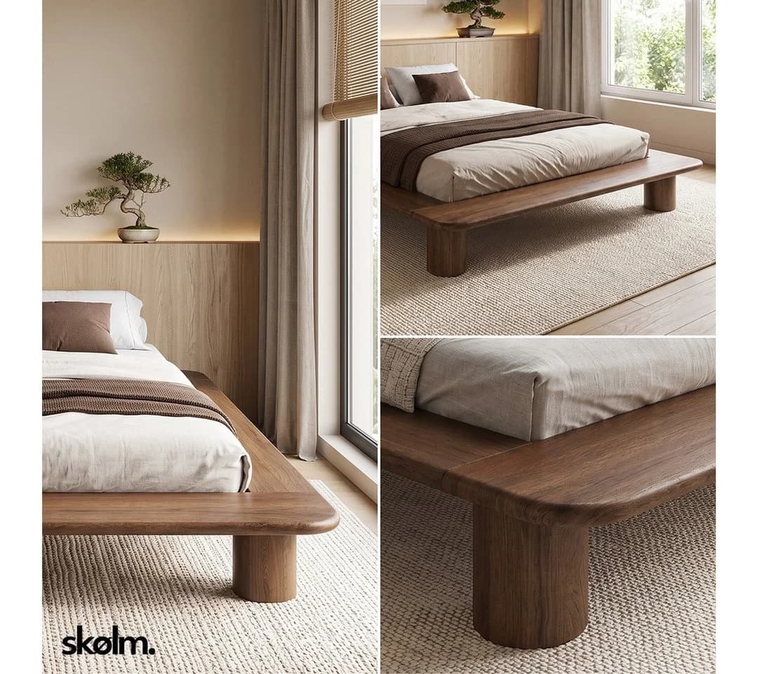 skølm Futonbett Vestri Massivholz Eiche Walnussoptik - Bild 5