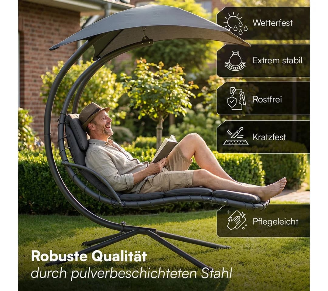 STEELSØN Gartenliege Nyria mit Sonnendach und Kissen - Bild 4