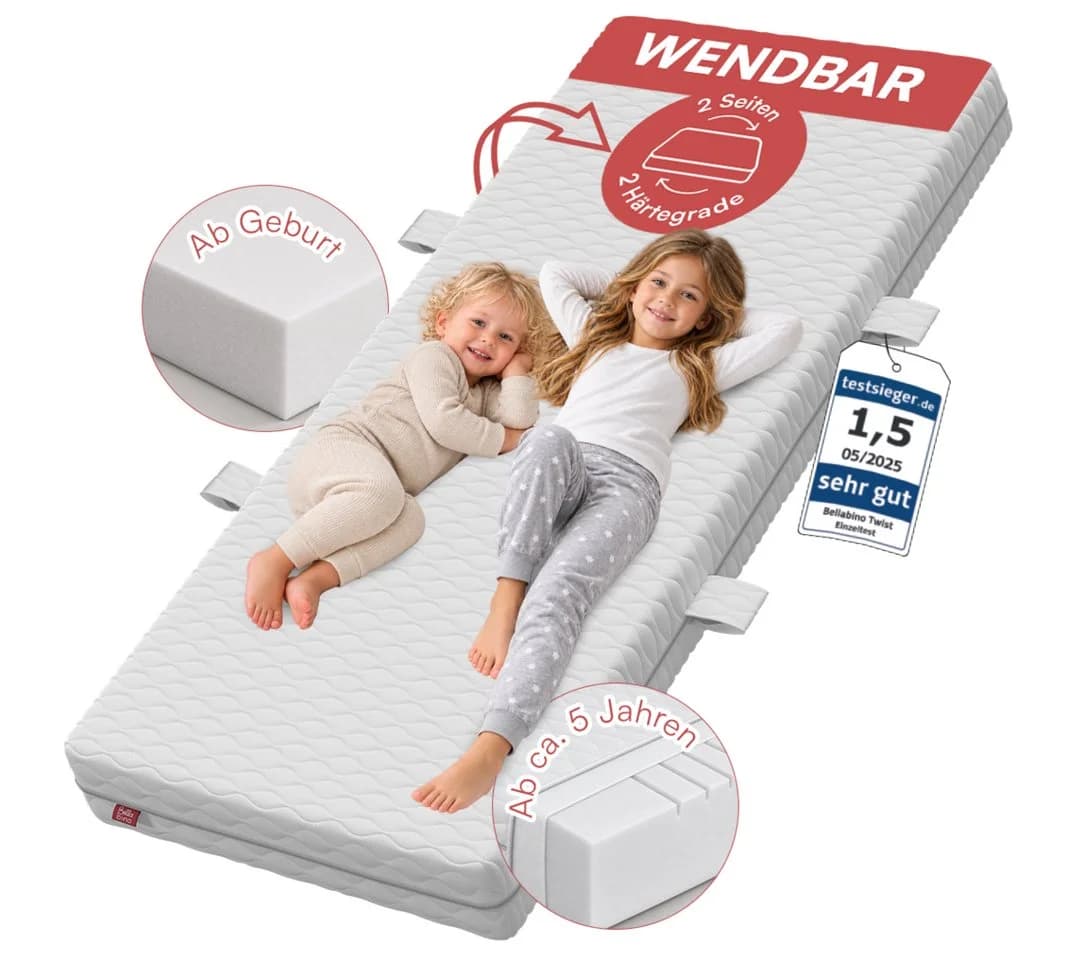 Bellabino Kindermatratze Twist wendbar 7-Zonen Kaltschaum weiß - Bild 2