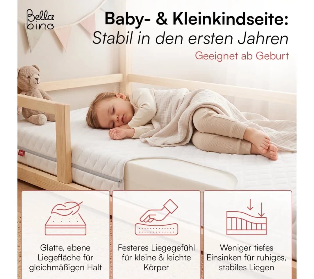 Bellabino Kindermatratze Twist wendbar 7-Zonen Kaltschaum weiß - Bild 3