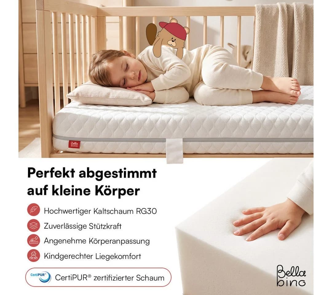 Bellabino Kindermatratze Twist wendbar 7-Zonen Kaltschaum weiß - Bild 5
