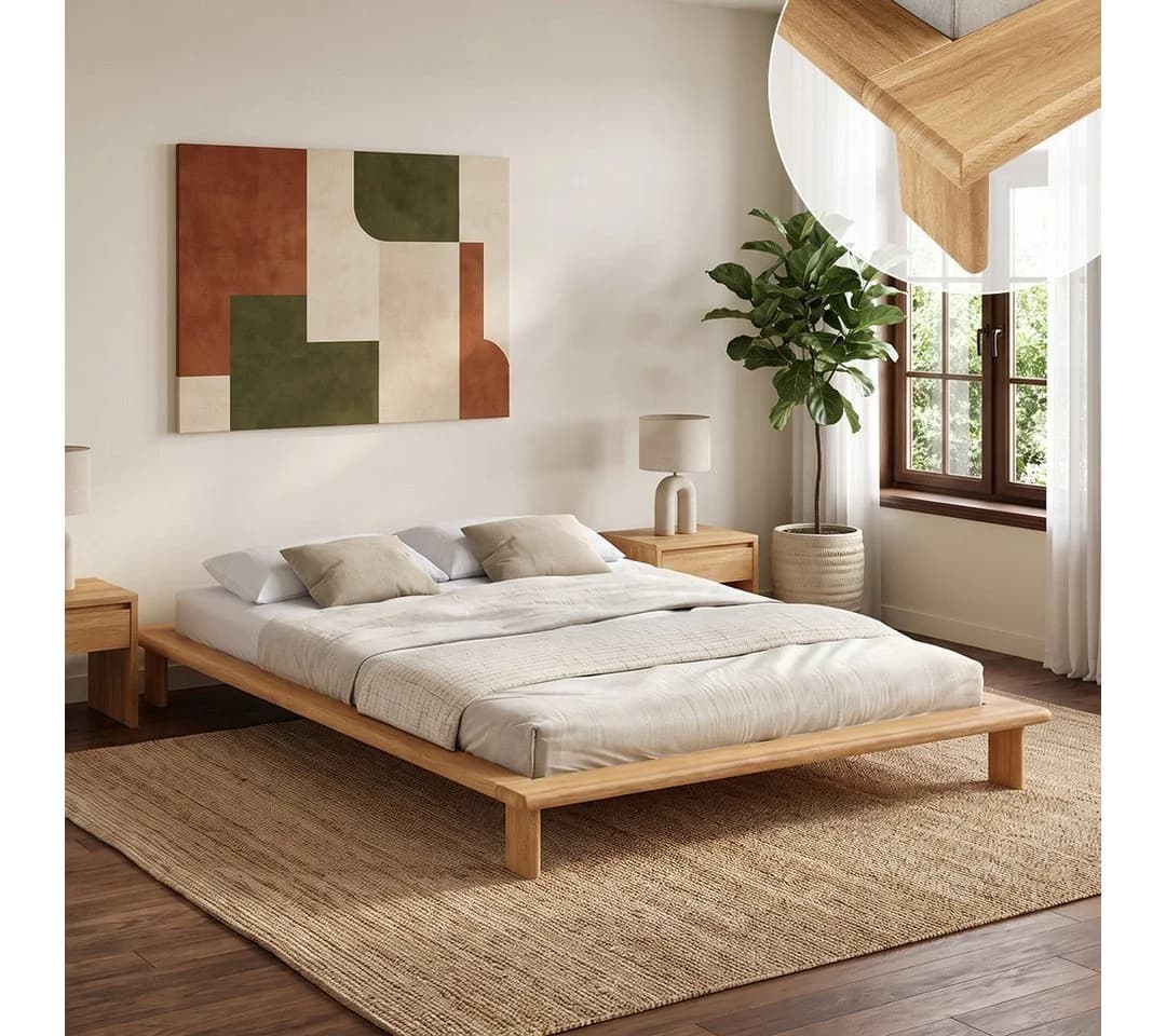 skølm Futonbett Skald Massivholz Eiche 25 cm hoch - Bild 2