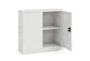 LagerZwei Aktenschrank Stahlschrank 90x90x40 cm abschließbar grau/weiß Bild 2
