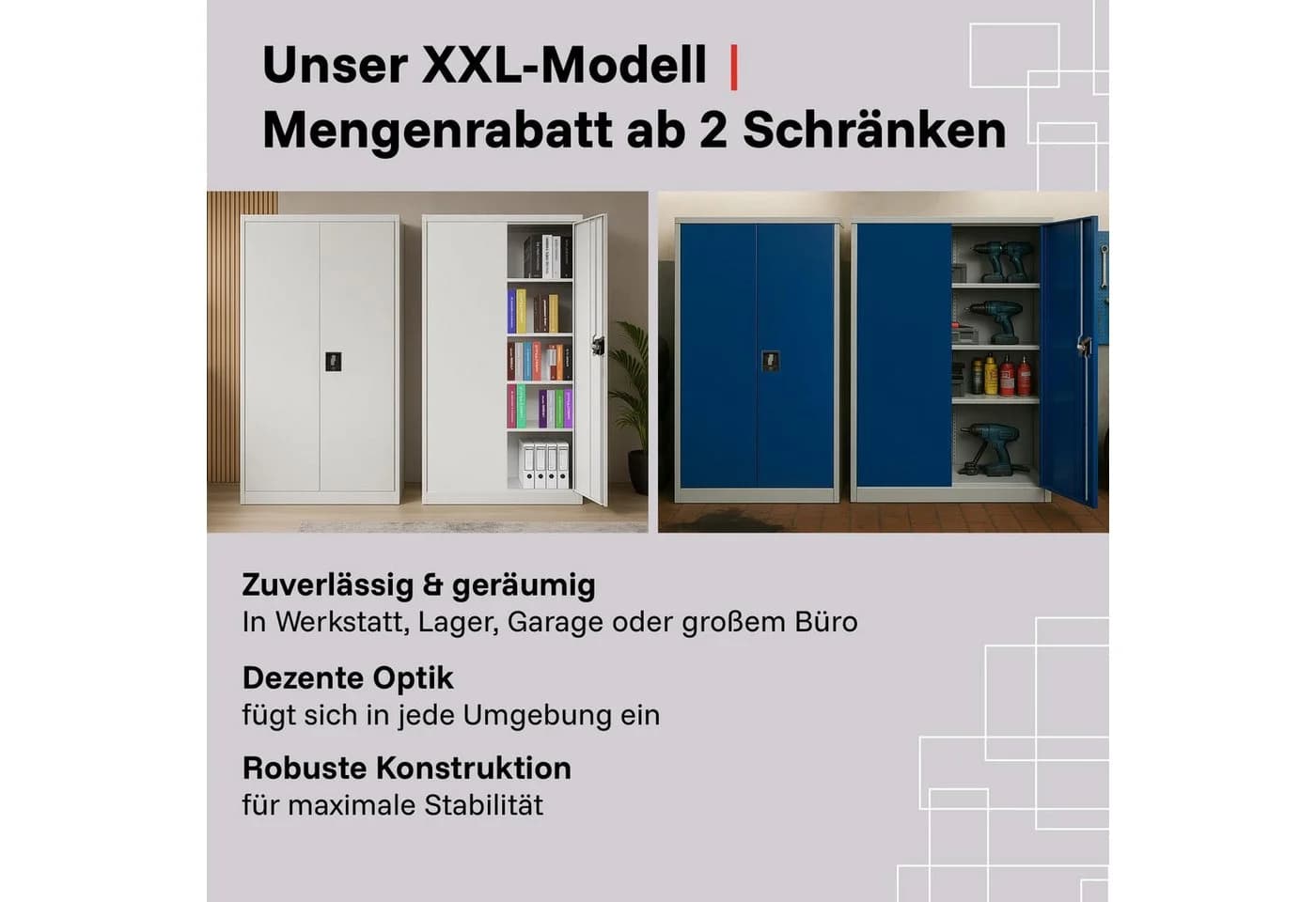 LagerZwei Aktenschrank Stahlschwarz 3-fach verriegelt 4 Böden - Bild 4
