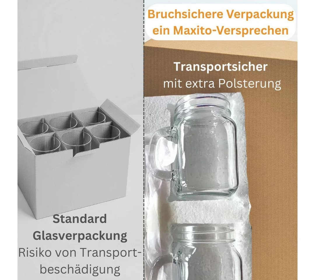 Maxito Cocktailglas 2-tlg. 360ml mit Strohhalm Transparent - Bild 5