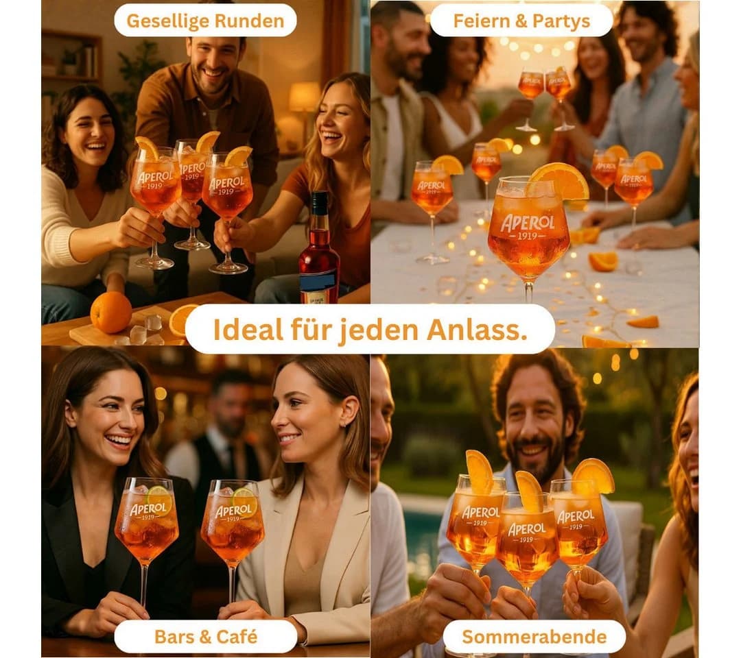 Maxito Cocktailglas 2-tlg. 400 ml Aperol Spritz Glas Transparent - Bild 4