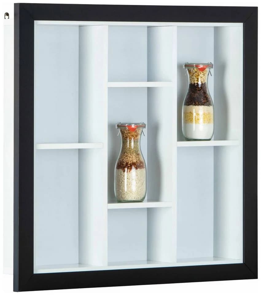 FURNARO Hängevitrine Sammlervitrine Schwarz/Weiß Modern - Bild 2