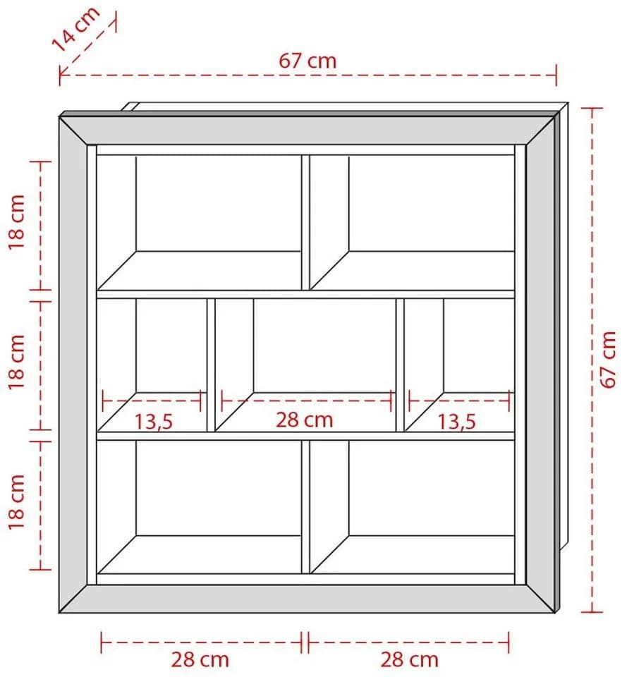 FURNARO Hängevitrine Sammlervitrine Schwarz/Weiß Modern - Bild 3