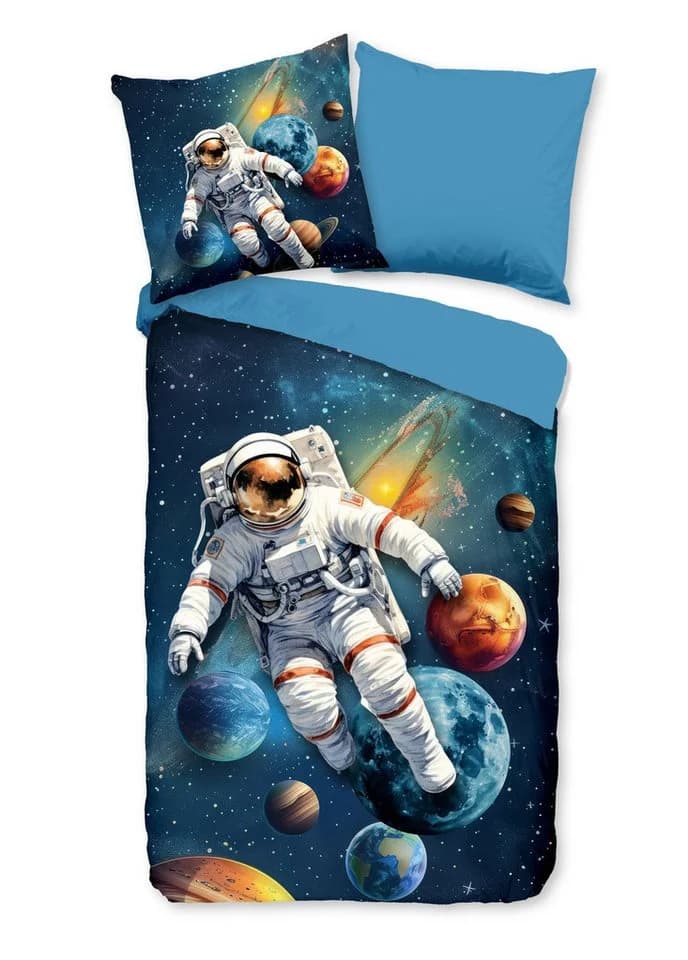 JACK Jugendbettwäsche 135x200cm Astronaut Weltenreiser Planeten - Bild 2