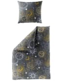 JACK Bettwäsche 135x200cm Sonne Mond Sterne Anthrazit Biber 2-teilig Bild 2