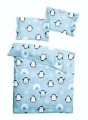 JACK Babybettwäsche 100x135cm Pinguin Iglu Nordpol Blau, 2-teilig, mit Reißverschluss Bild 2