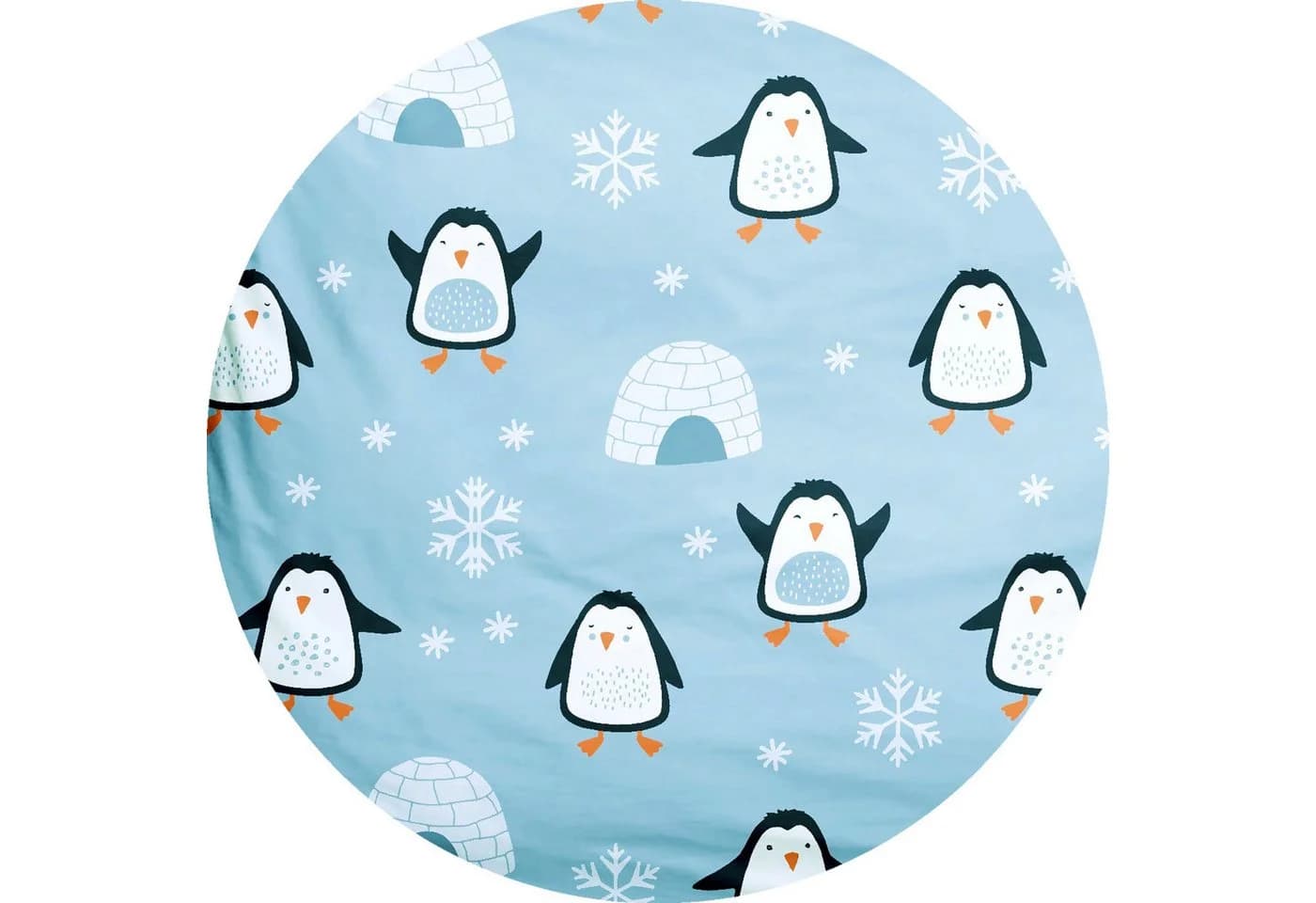 JACK Babybettwäsche 100x135cm Pinguin Iglu Nordpol Blau, 2-teilig, mit Reißverschluss - Bild 3