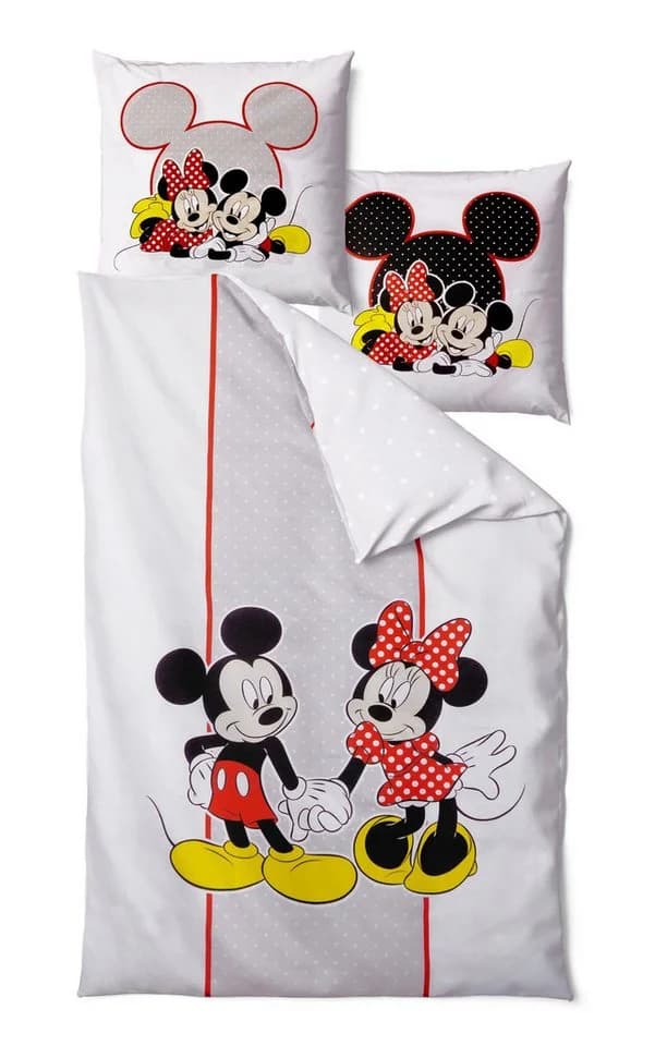 JACK Wendebettwäsche Mickey & Minnie Mouse Grau Renforcé - Bild 2