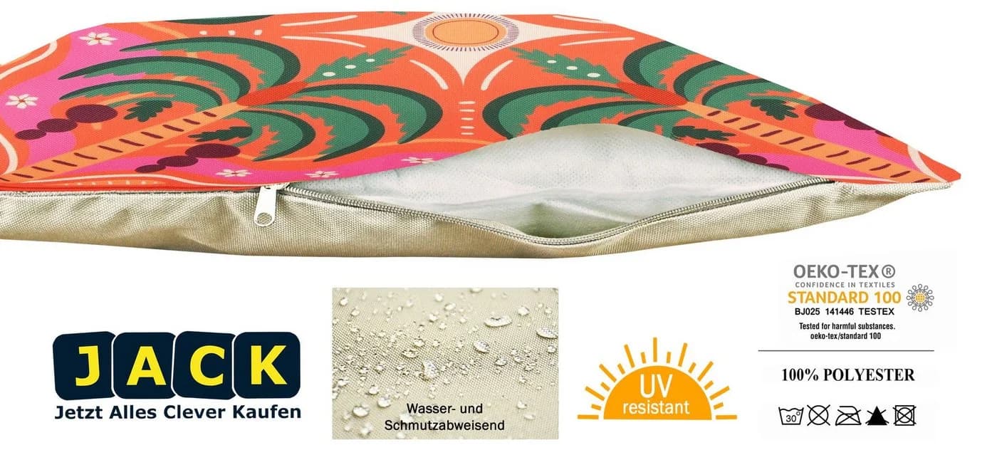 JACK Dekokissen Outdoor Lounge Kissen 30x50cm Motiv inkl. Füllung - Bild 5