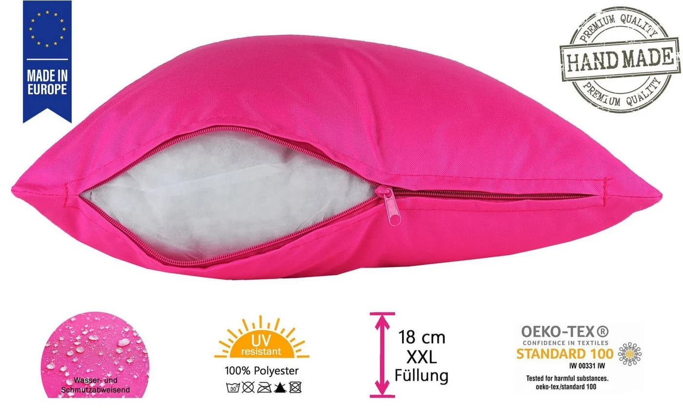 JACK Dekokissen Rosa Outdoor Lounge Kissen mit XXL Füllung - Bild 3