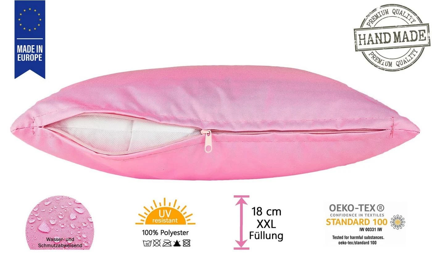 JACK Dekokissen Rosa Outdoor Lounge Kissen mit XXL Füllung - Bild 3