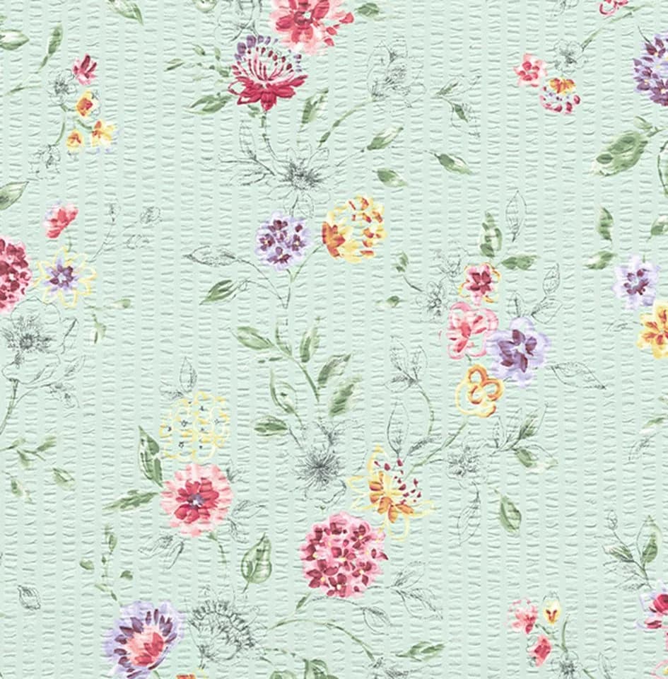 JACK Bettwäsche 135x200cm Florentina Mint Seersucker 2-teilig Floral - Bild 3