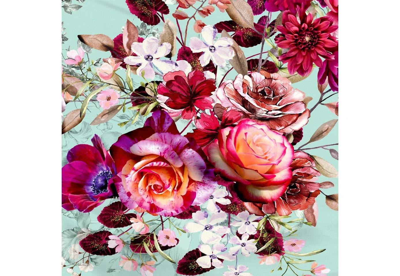JACK Bettwäsche Mint Romance Mako-Satin Blumenmotiv - Bild 4