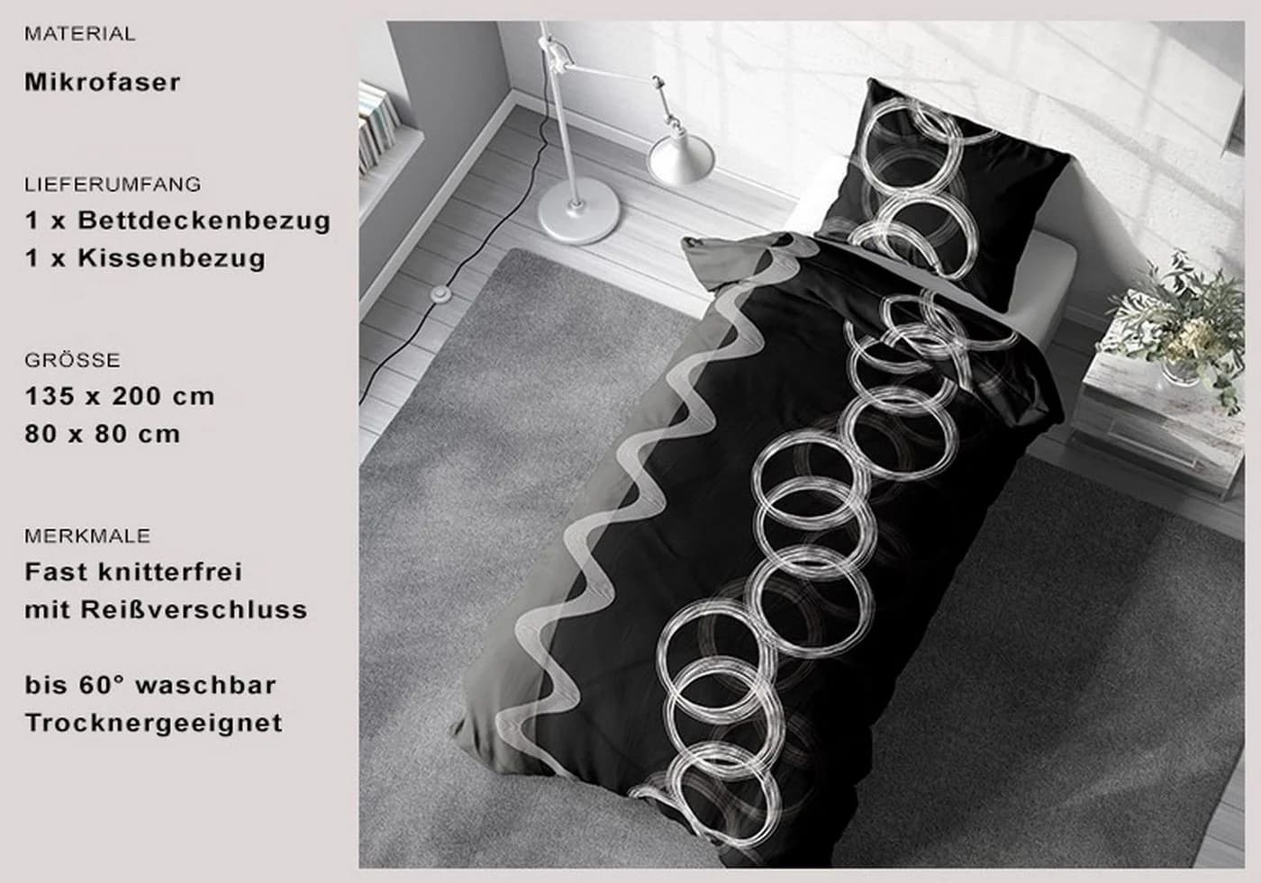 Leonado Vicenti Bettwäsche 2-teilig Microfaser Modern - Bild 4