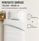 Malika Bettwäsche 135x200 + 80x80 cm Baumwolle Weiß-Anthrazit Modern Bild 3