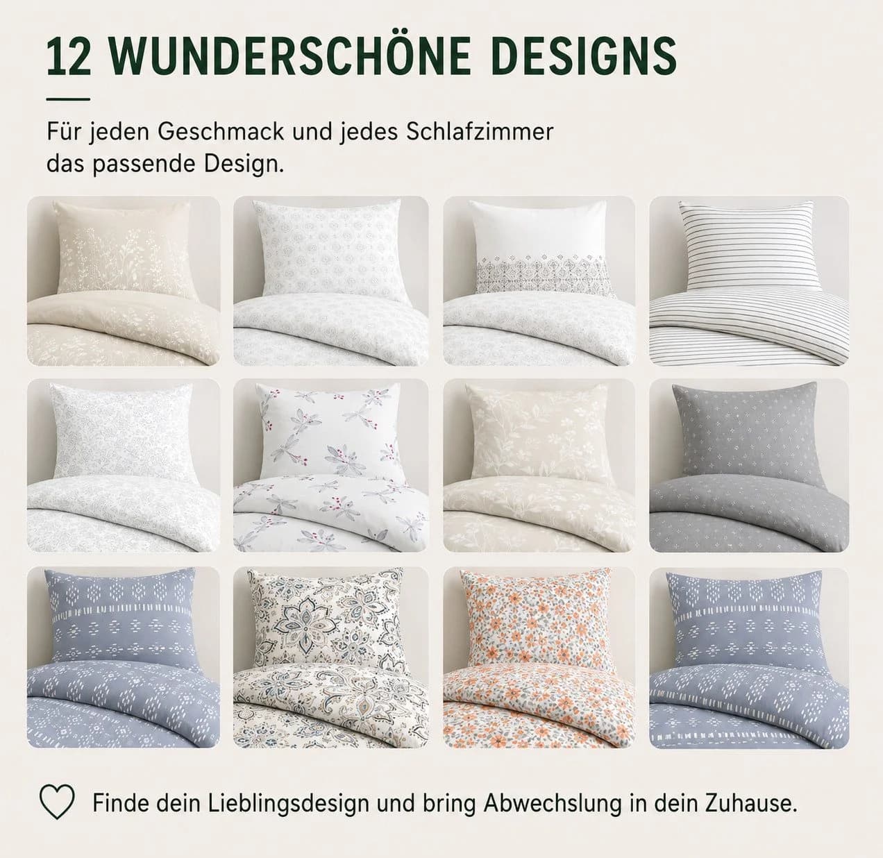 Malika Bettwäsche 135x200 + 80x80 cm Baumwolle Weiß-Anthrazit Modern - Bild 5