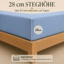 Malika Spannbettlaken Blau 100% Baumwolle Jersey Gummizug Bild 5
