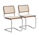 k-hometrends Freischwinger KAROL 2er Set Walnuss Chrom Bild 2