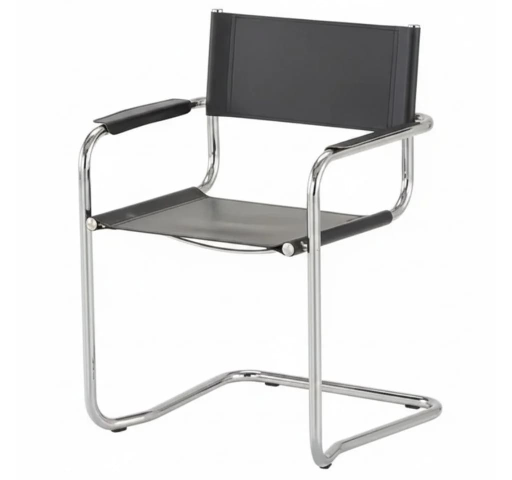 k-hometrends Freischwinger KADA 2er-Set Schwarz Recyceltes Leder