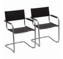k-hometrends Freischwinger KADA 2er-Set Schwarz Recyceltes Leder Bild 2