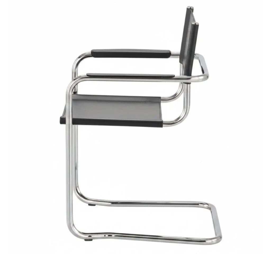 k-hometrends Freischwinger KADA 2er-Set Schwarz Recyceltes Leder - Bild 5