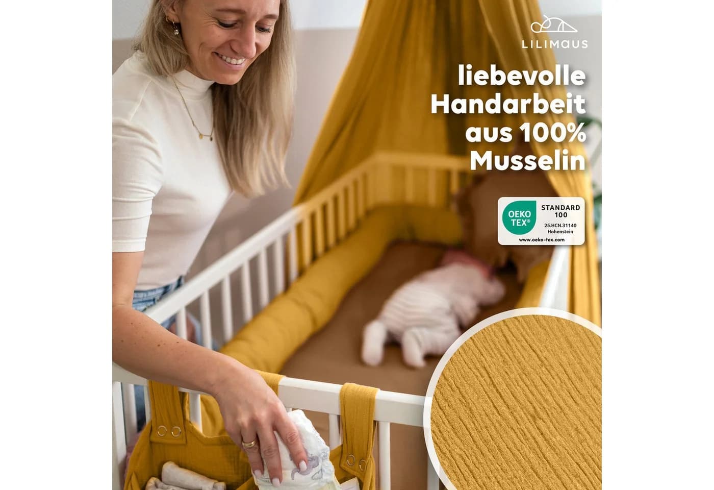 lilimaus Betttasche Organizer für Kinderbett Gelb - Bild 3