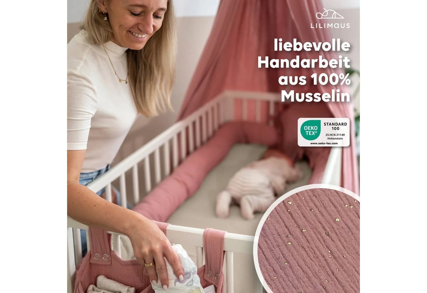 lilimaus Betttasche Rosa Bett-Organizer für Kinderbett - Bild 3