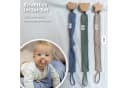 lilimaus Schnullerkette aus Musselin & Holz - 3-tlg. mit Holzclip Bild 1