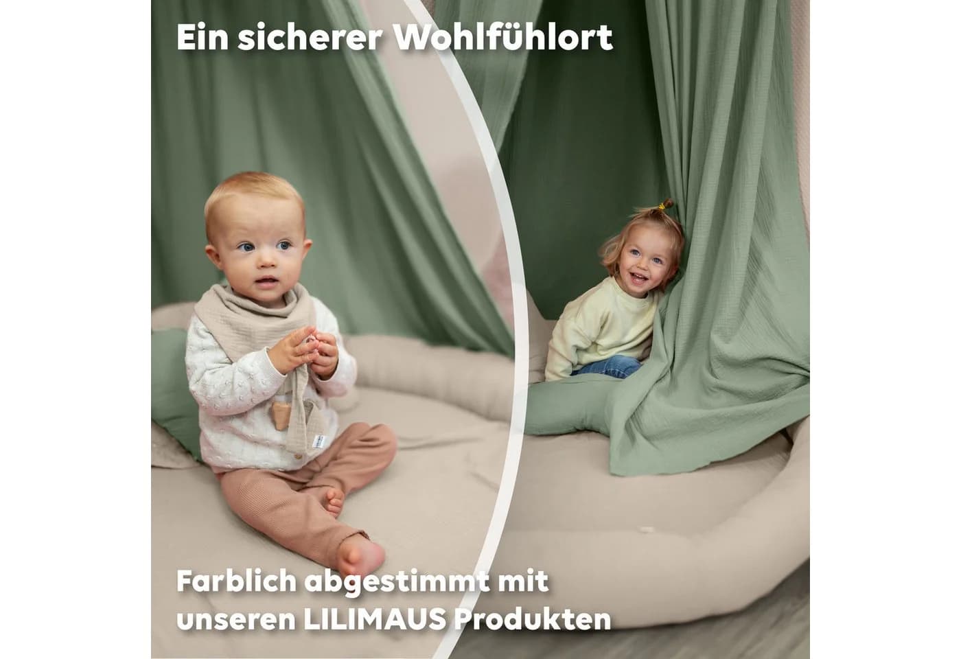 lilimaus Bodenkissen Kinder Musselin-Baumwolle Beige Handgenäht - Bild 4
