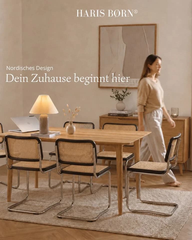 Haris Børn Freischwinger Wiener Geflecht Schwarz Rattan Optik - Bild 3