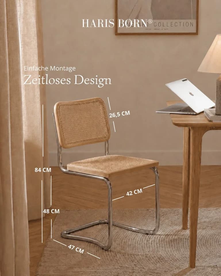 Haris Børn Freischwinger SKØR Design Wiener Geflecht Rattan-Optik