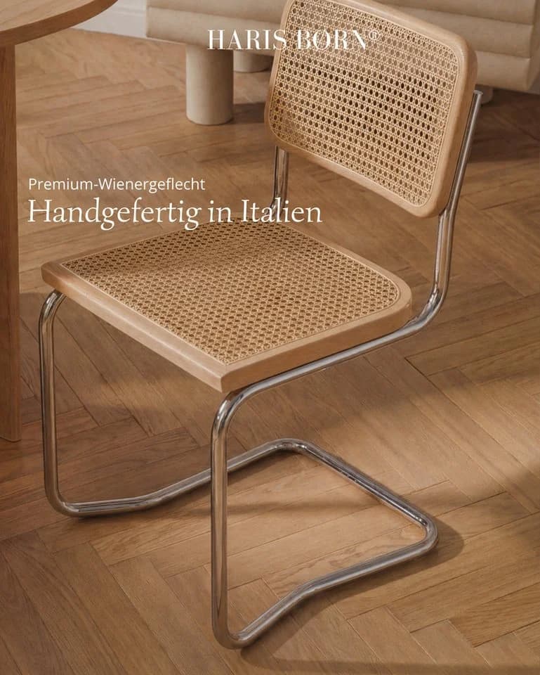 Haris Børn Freischwinger SKØR Design Wiener Geflecht Rattan-Optik - Bild 4