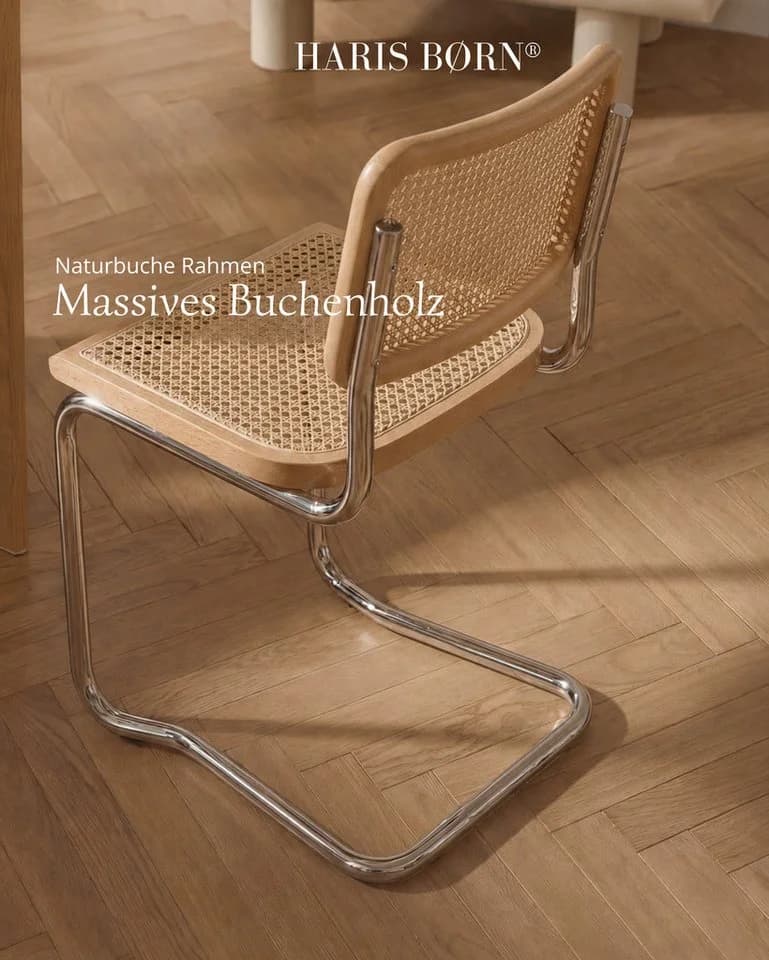 Haris Børn Freischwinger SKØR Design Wiener Geflecht Rattan-Optik - Bild 5