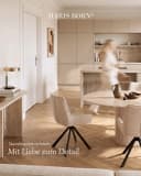 Haris Børn Esszimmerstuhl 6er Set Beige Schwarz Drehbar Bild 4