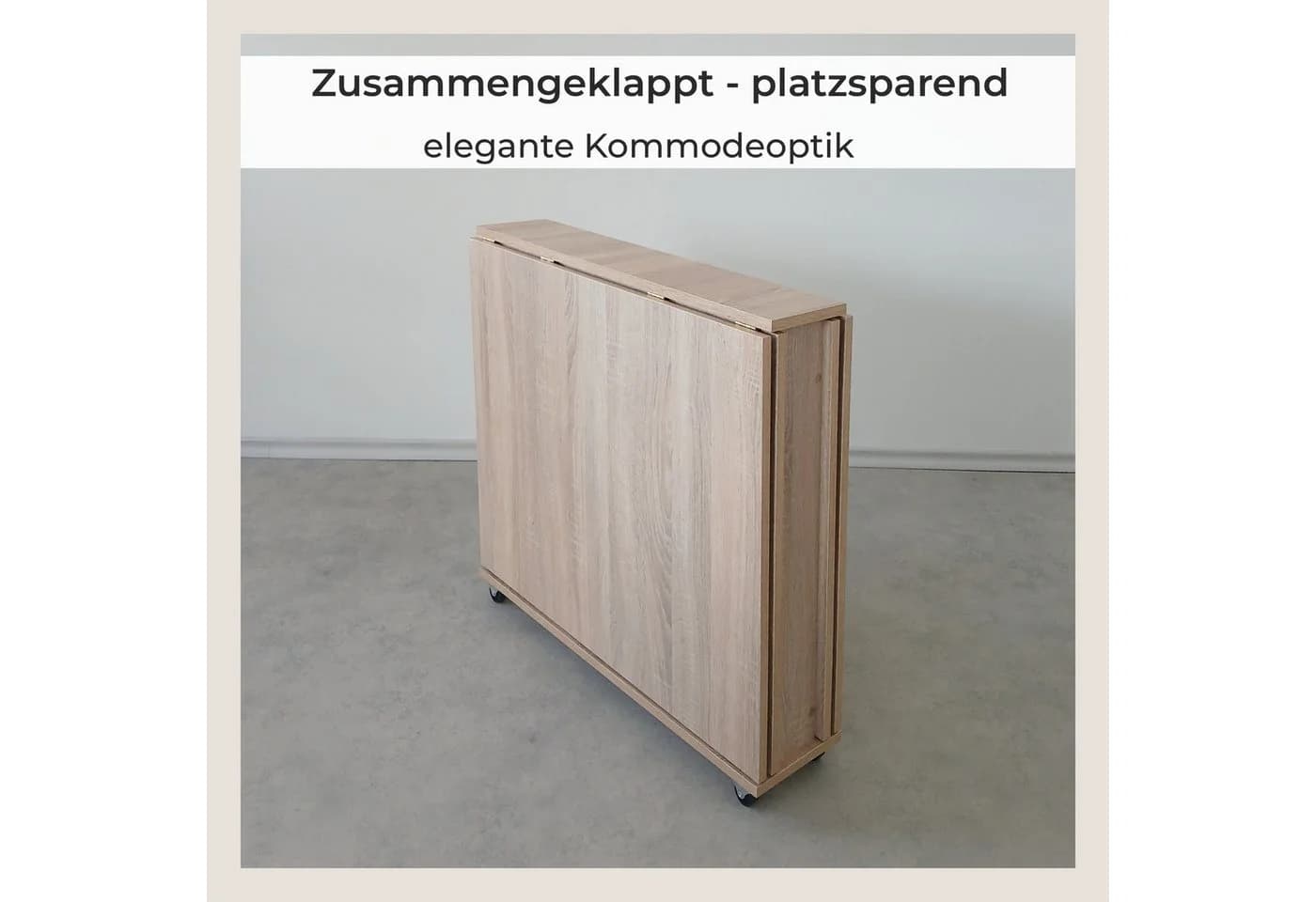 Rodnik Esstisch klappbar 5-in-1 Multifunktionstisch mit Rollen - Bild 4