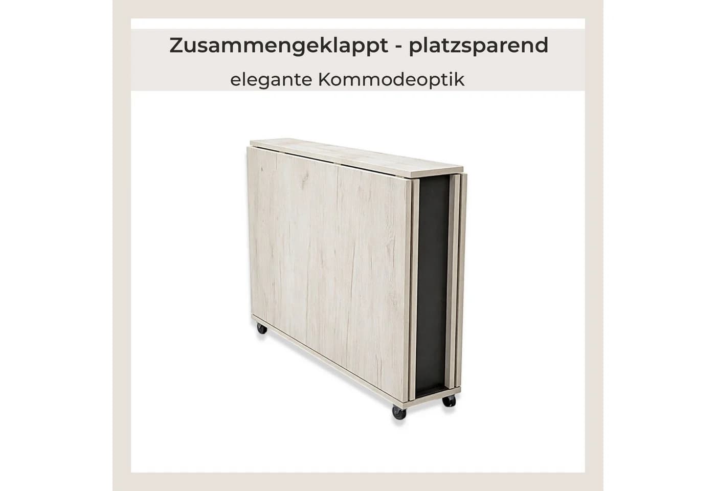 Rodnik Esstisch Maxi Weiß 5-in-1 Multifunktionstisch ausklappbar - Bild 3