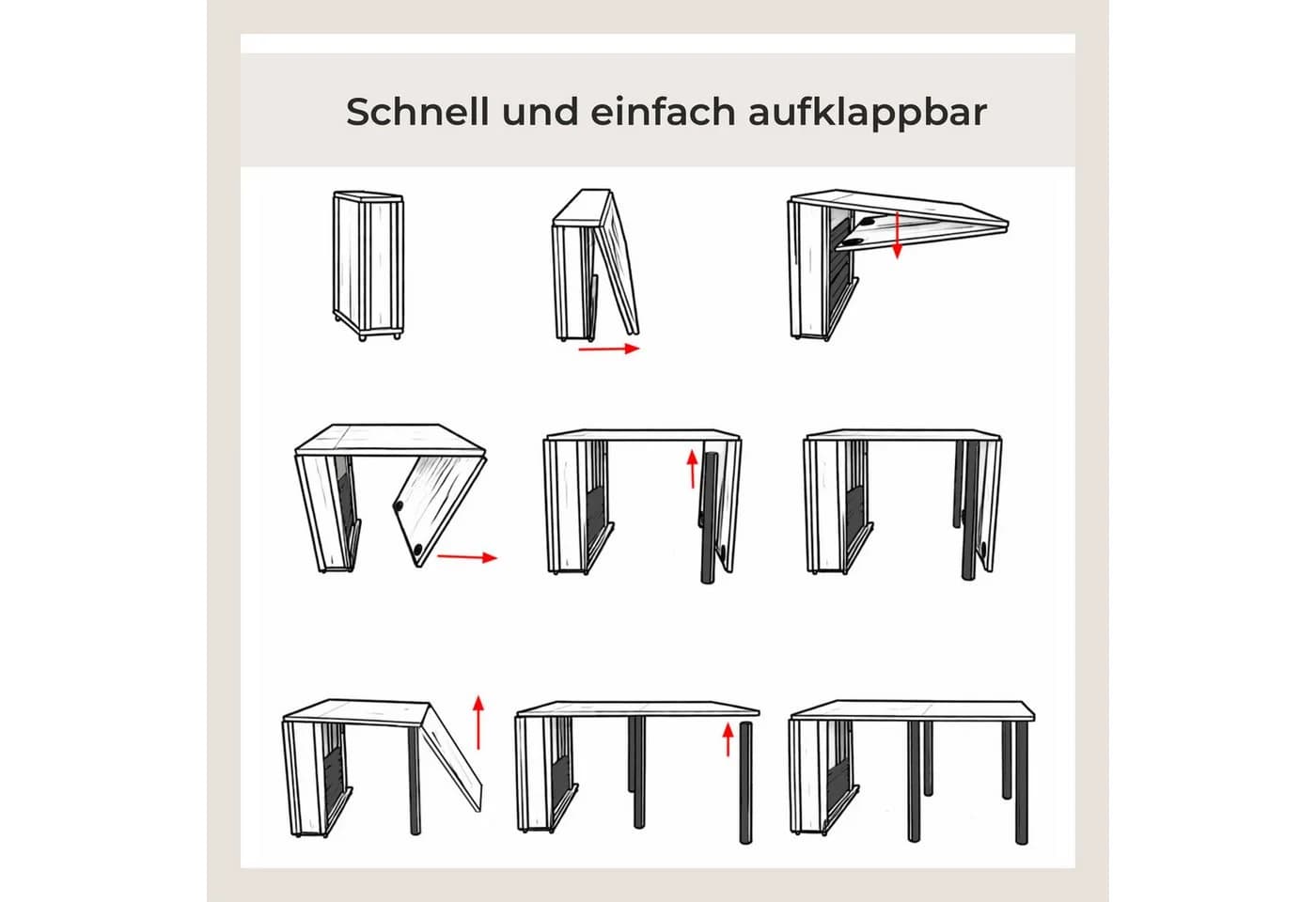 Rodnik Esstisch Maxi Weiß 5-in-1 Multifunktionstisch ausklappbar - Bild 4