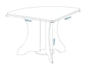 Rodnik Platzsparender Ecktisch mit 2 Hockern Beige Bild 3