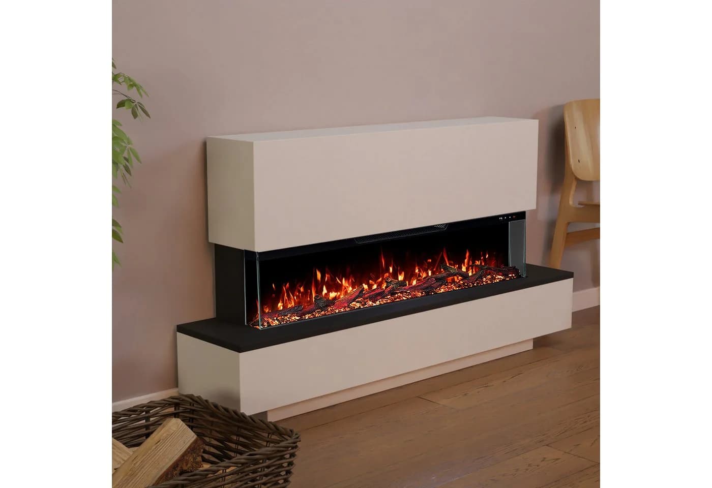 GLOW FIRE Elektrokamin Cobalt Standkamin mit 3D Feuer und Heizung