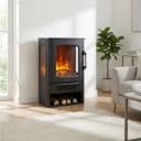 GLOW FIRE Elektrokamin LED Ofen mit Timer und Heizfunktion Schwarz Bild 2