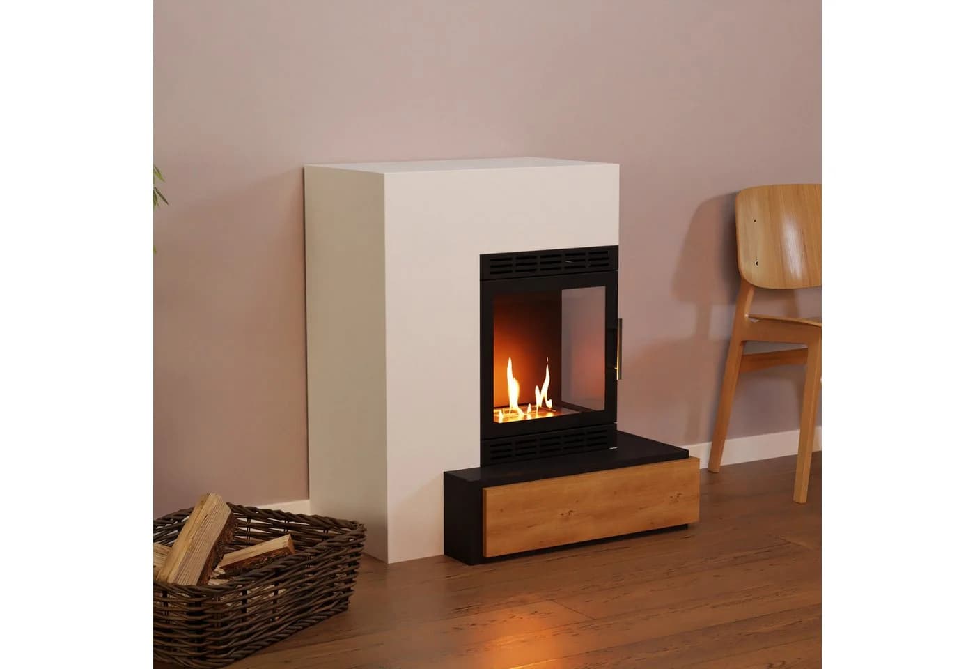 GLOW FIRE Narvik Vision Bioethanol Kamin Weiß mit Sicherheitstür - Bild 2